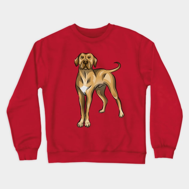 Cute Rhodesian Ridgeback Dog Crewneck Sweatshirt by Shirin Illustration